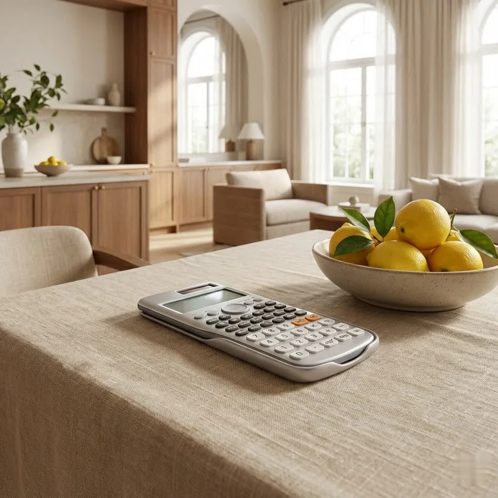 Scientific calculator displaying complex equations