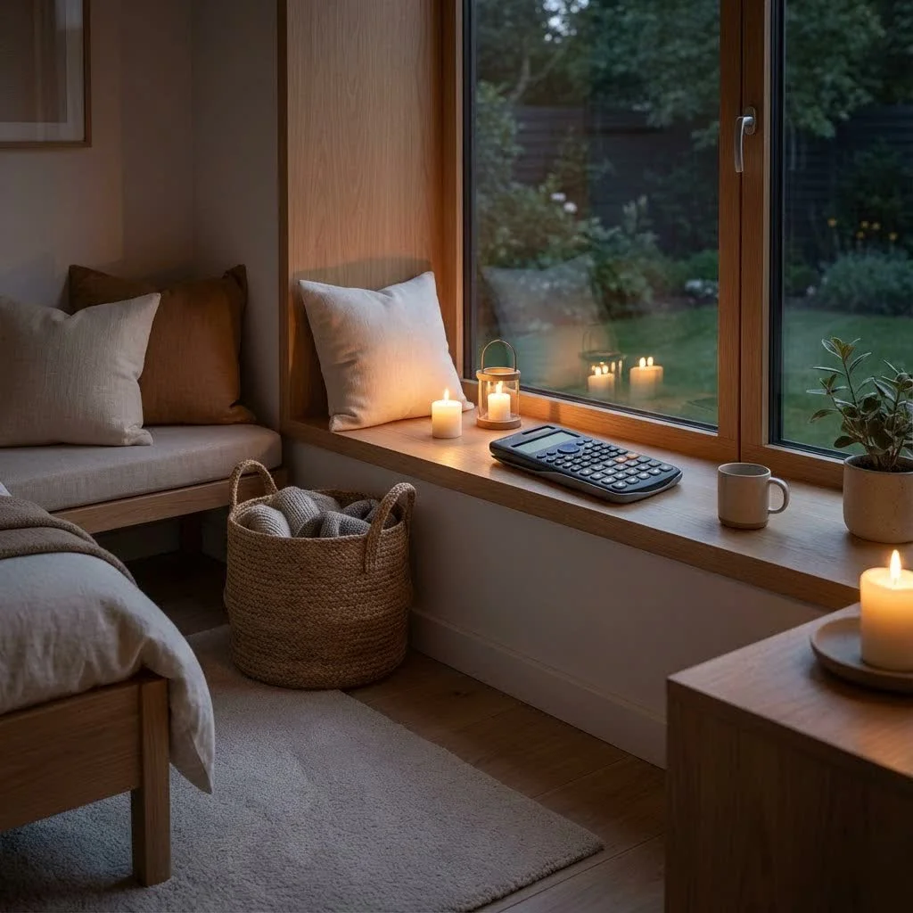 Scientific calculator on a desk with textbooks