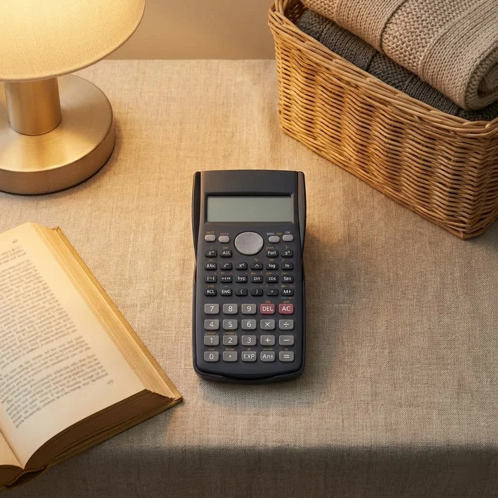 TI-30XS MultiView scientific calculator showing a complex fraction