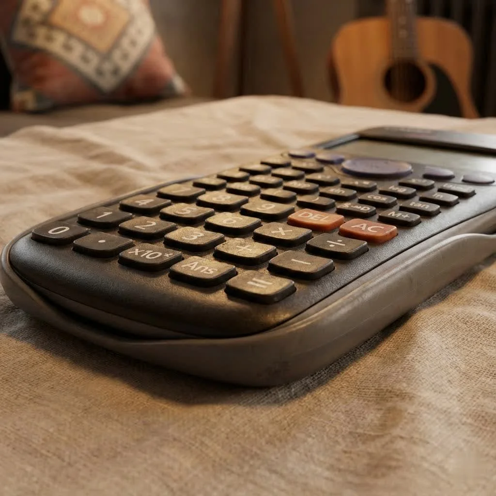 RealCalc Scientific Calculator app interface on an Android phone
