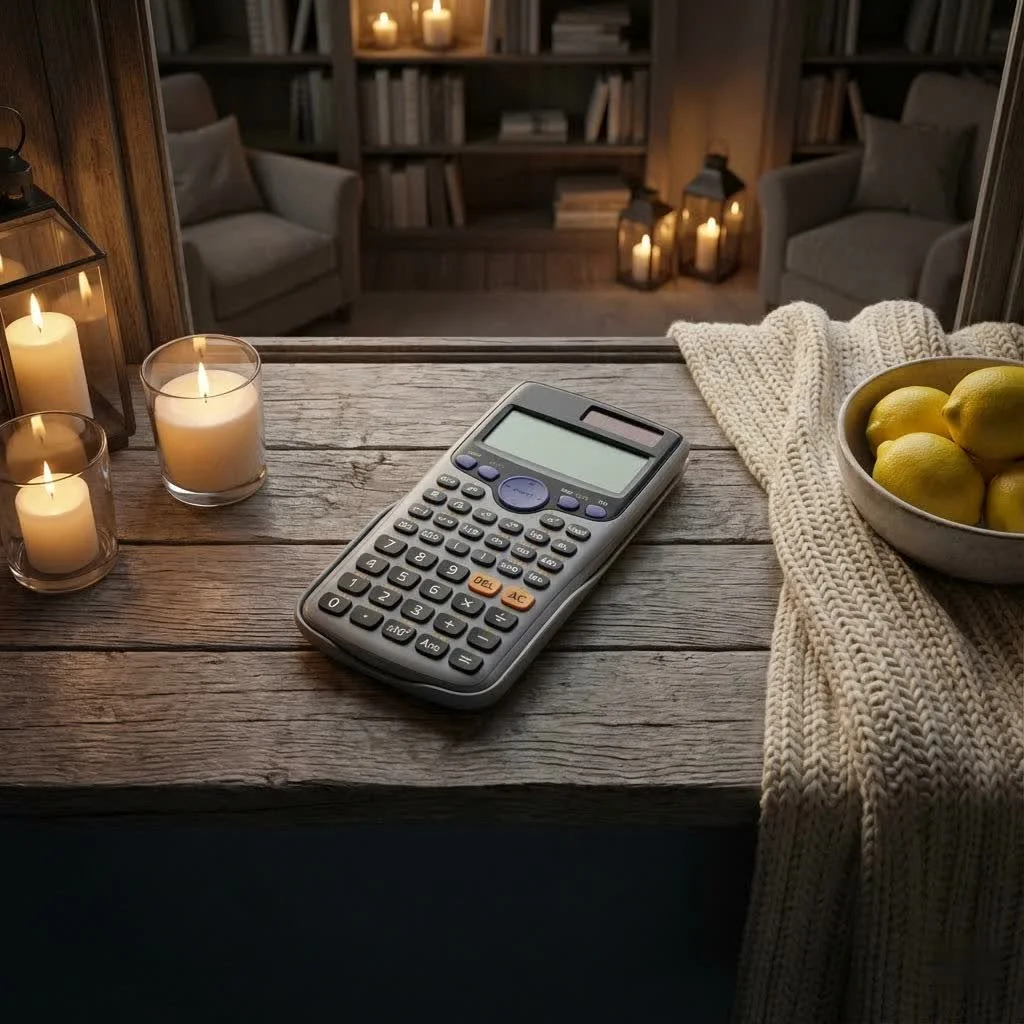 A modern scientific calculator with a clear display and numerous buttons