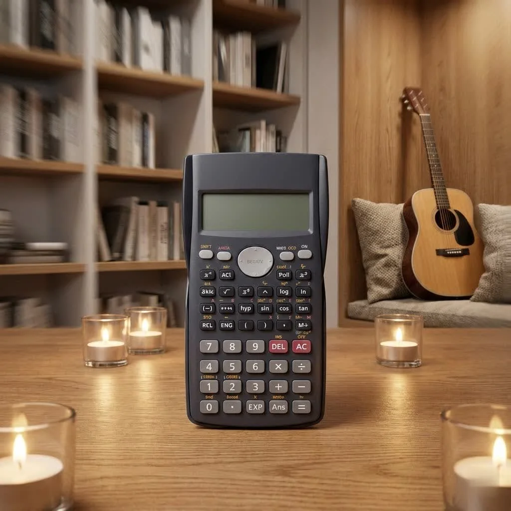 Scientific calculator displaying fractions
