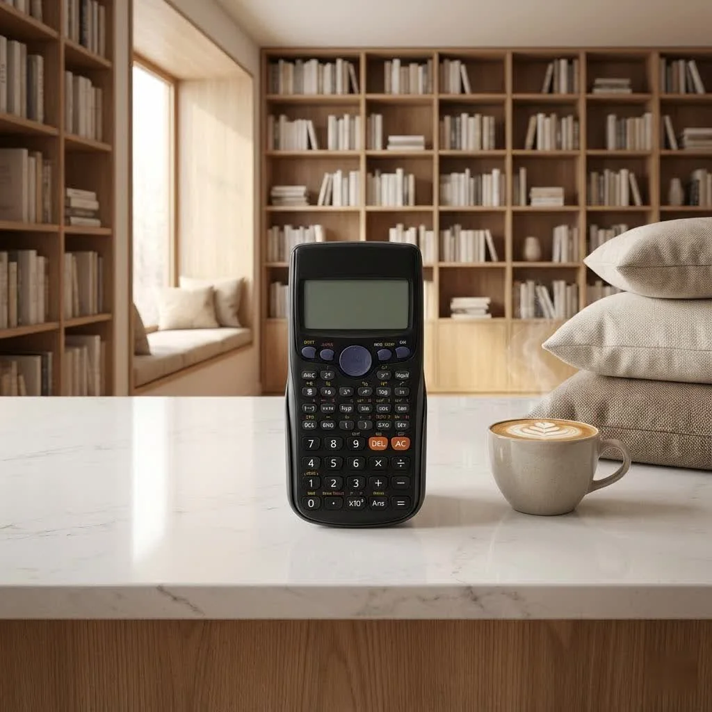 Scientific calculator displaying a number in scientific notation