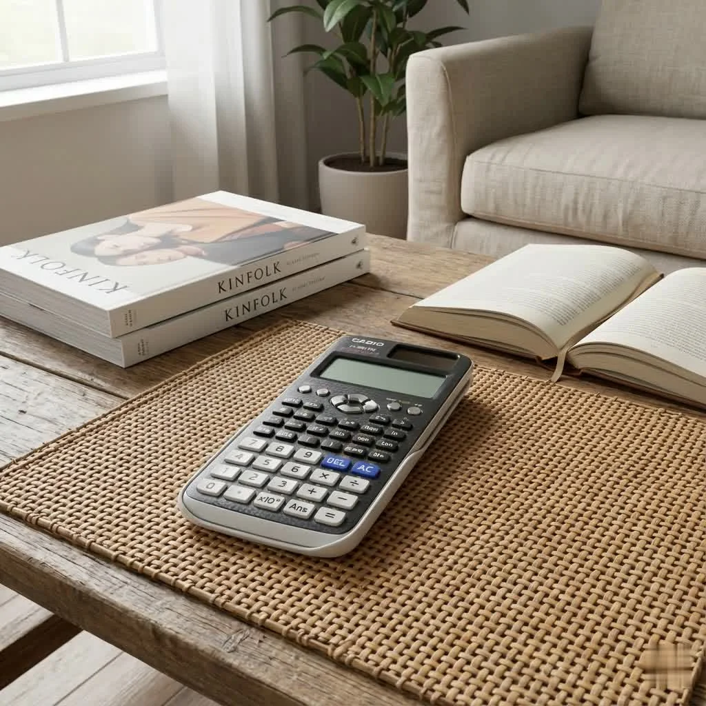 Scientific calculator displaying statistical data